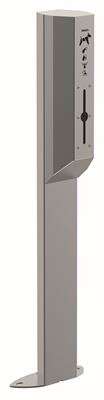 Rossignol grey aluminum stand-mounted dog hygiene dispenser