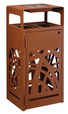 Cybel 2x60L Corten Recycling Bin with Ashtray