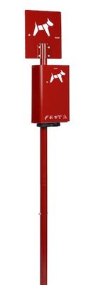Red Rossignol Canine Cleaner Bollard