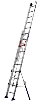 2-section sliding ladder with rope, 6.60 m, stabilizers