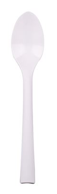 White reusable plastic spoon