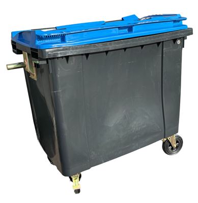 660L blue 4-wheeled rubbish container