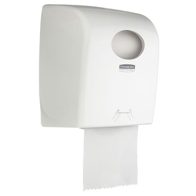 White Aquarius hand towel reel dispenser