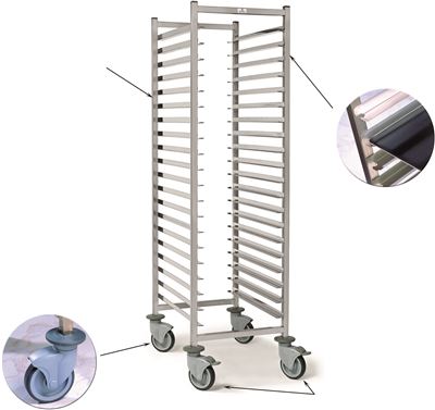 Pastry trolley 15 levels 600x400mm
