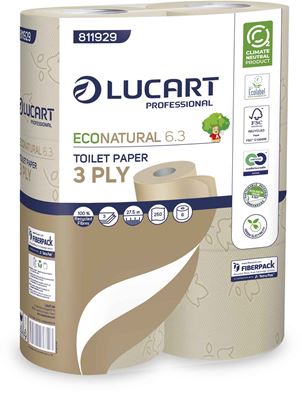 Lucart 250-sheet, 3-ply toilet paper roll, pack of 30