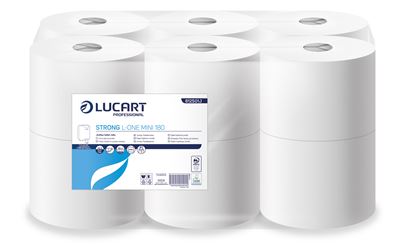 The white toilet paper Lucart One mini 180 packages 12