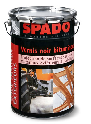 Spado black tar varnish bucket 4L