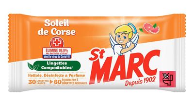 Compostable disinfectant wipe St Marc soleil de Corse