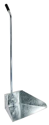 Metal dustpan with straight handle