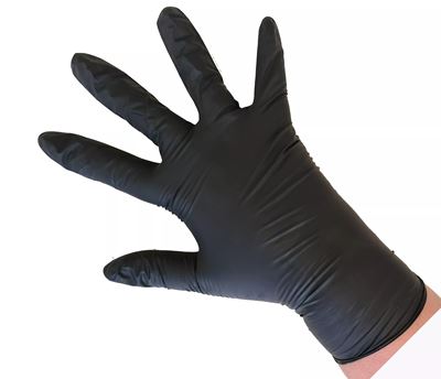Black nitrile food-grade, powder-free gloves (pack of 200)