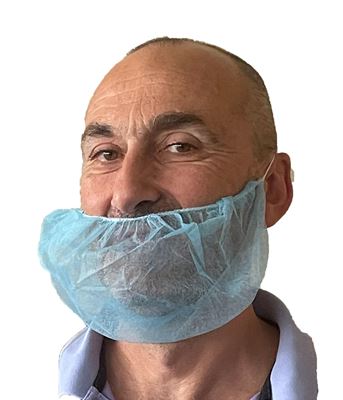 PLP non-woven blue beard cover-up, pack of 100