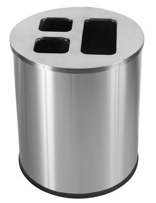 Recyclable waste collector 40L brushed stainless JVD