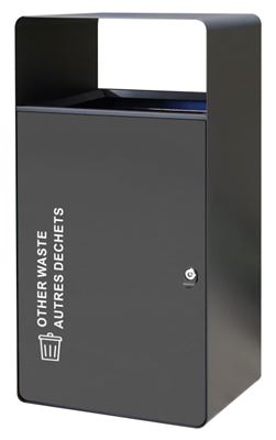 67L black cube recycling bin