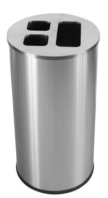 Recyclable waste collector 60L brushed stainless JVD