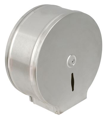 Brushed stainless steel jumbo toilet paper dispenser