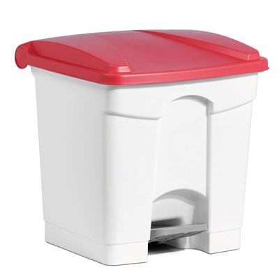 HACCP kitchen waste bin 30 L red pedal