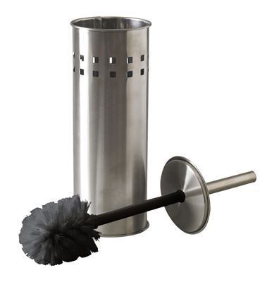 Toilet brush brushed stainless steel with medium to ask