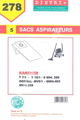 Karcher vacuum bag BV5 / 1 DORSAL T5 / T7 1/1 T9 / T10 1/1 6904316MF