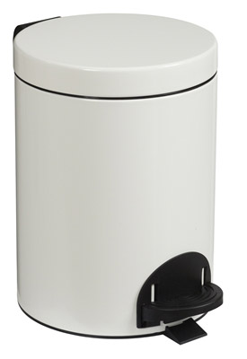 Rossignol metal pedal bin 5L white sanelia