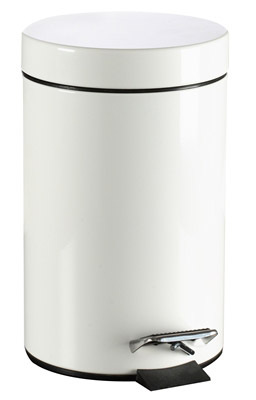 Pedal bin 3 L white metal