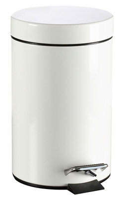 Pedal bin 5 L white metal