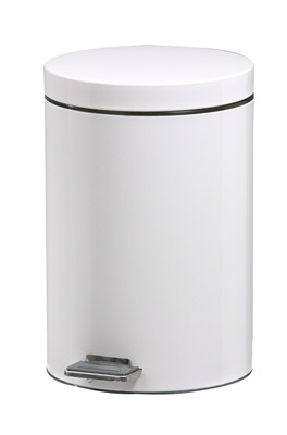 Pedal bin 12 L white metal