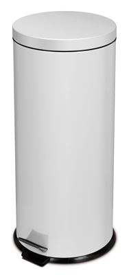 Pedal bin 30 liters white epoxy steel