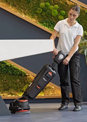 NUClean compact 220NX floor scrubber demonstration