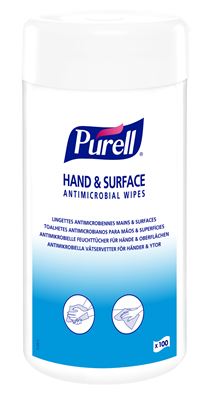 Purell disinfectant wipe EN14476 box 100