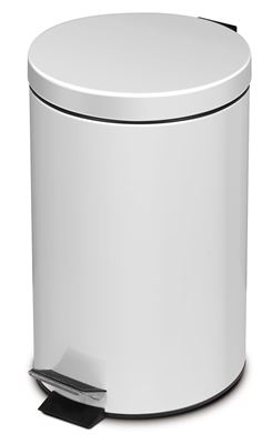 Pedal bin 20 L white metal