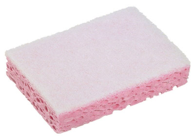 Soft white pink scraping sponge per 10
