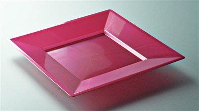 Magenta colored plastic plate square 180 by 72