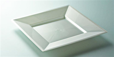 Square mother-of-pearl colored plastic plate 180 x 72