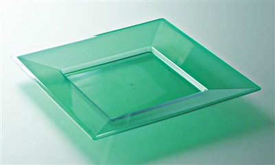 Green plastic plate square 180 x 72