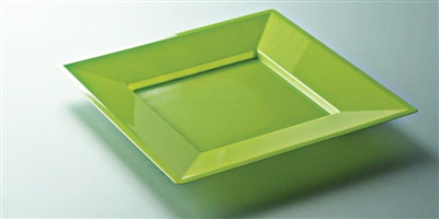 Square anise-colored plastic plate 240 x 96