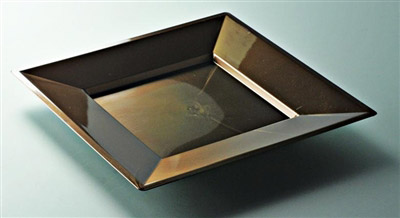 Chocolate colored plastic plate square 240 x 96