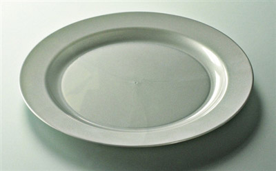 Disposable plate silver round prestige D 190 mm package 96