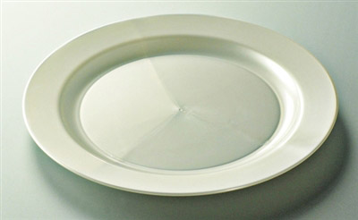 Round mother-of-pearl colored plastic plate 190 mm by 96