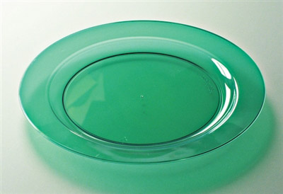 Disposable round plate prestige D 190 mm green package 96