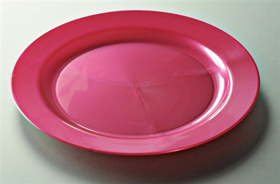 Round magenta plastic plate 240 mm by 132