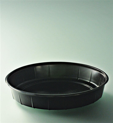 Microwave dish disposable round black package 500