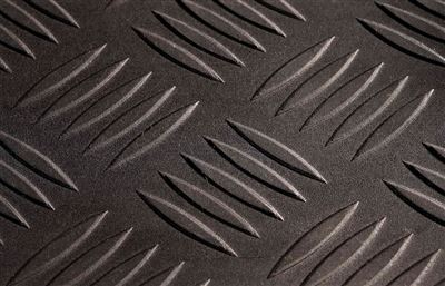 Ribbed rubber mat 1.00x10m black