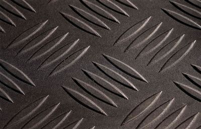 Ribbed rubber mats 1.40x10m black thickness 6mm