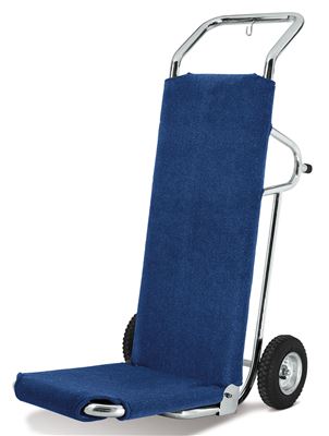 Blue foldable luggage trolley hotel