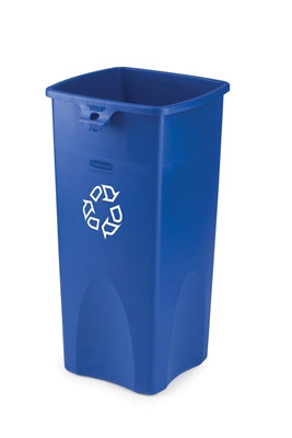 Rubbermaid container selective sorting recycling blue square logo 87 L