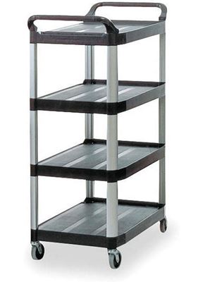 Rubbermaid 4-tier service trolley black