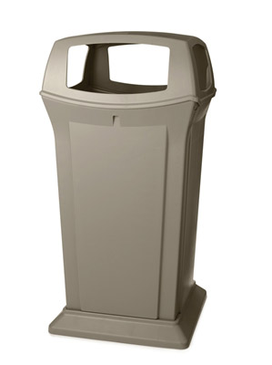 Trash container Ranger 170 L Rubbermaid beige with 4 openings