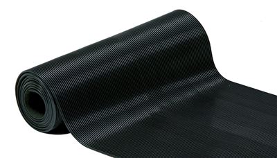 Ribbed rubber mats 0,60x10m black