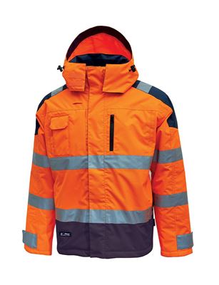 High visibility orange defender parka