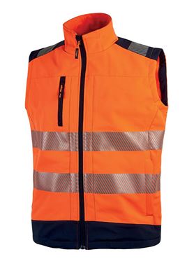 Dany fluo orange softshell high visibility vest